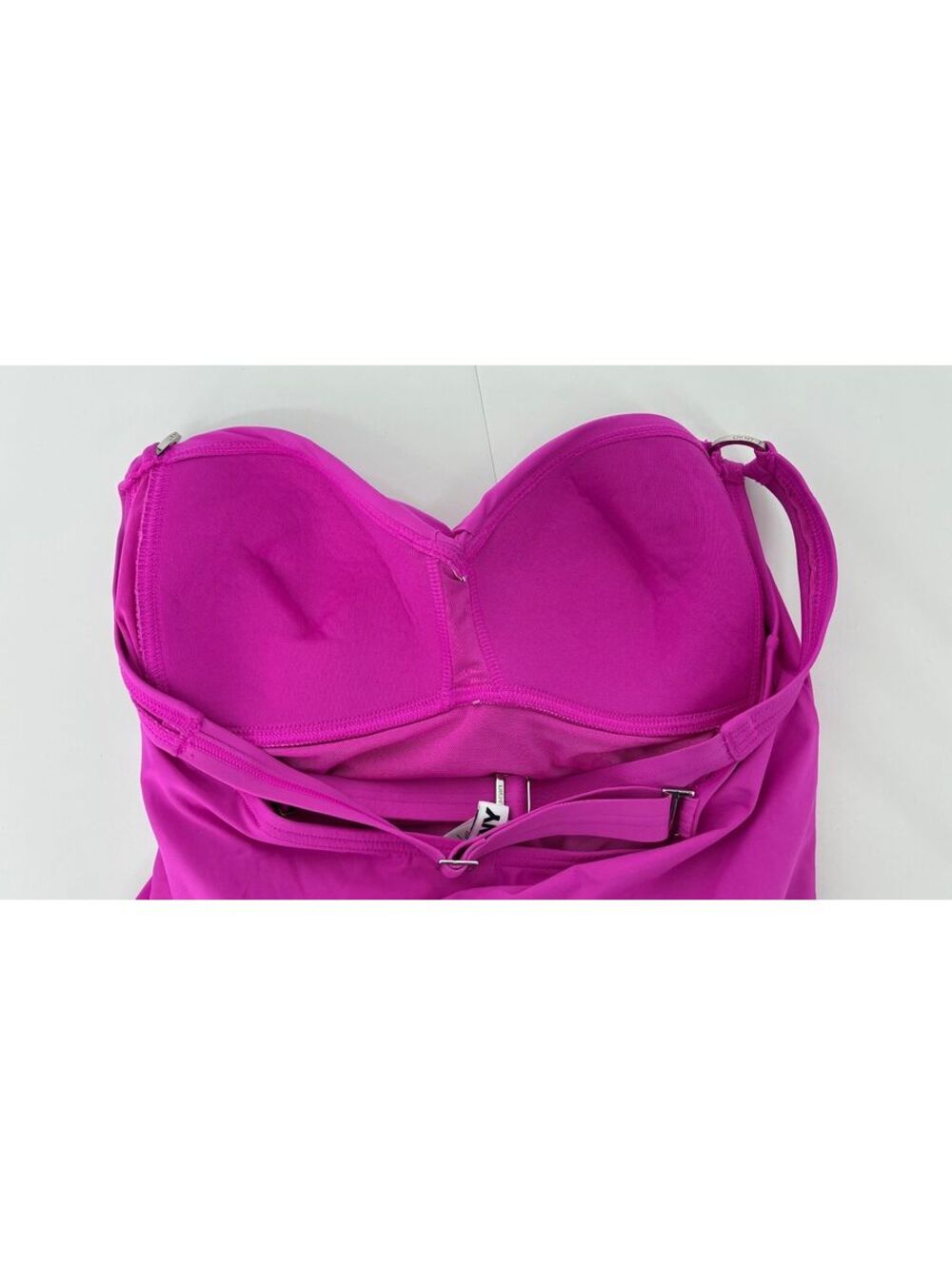 DKNY Women's Pink One-Piece Swimsuit with Adjustable Straps Size L/G - Picture 4 of 6